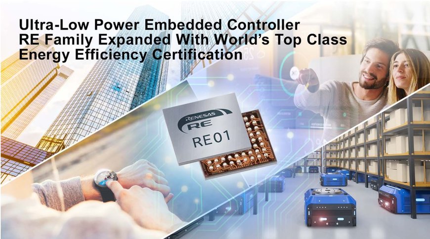 Renesas Adds Leading Power Efficiency to Ultra-Low Power Embedded Controller RE Family